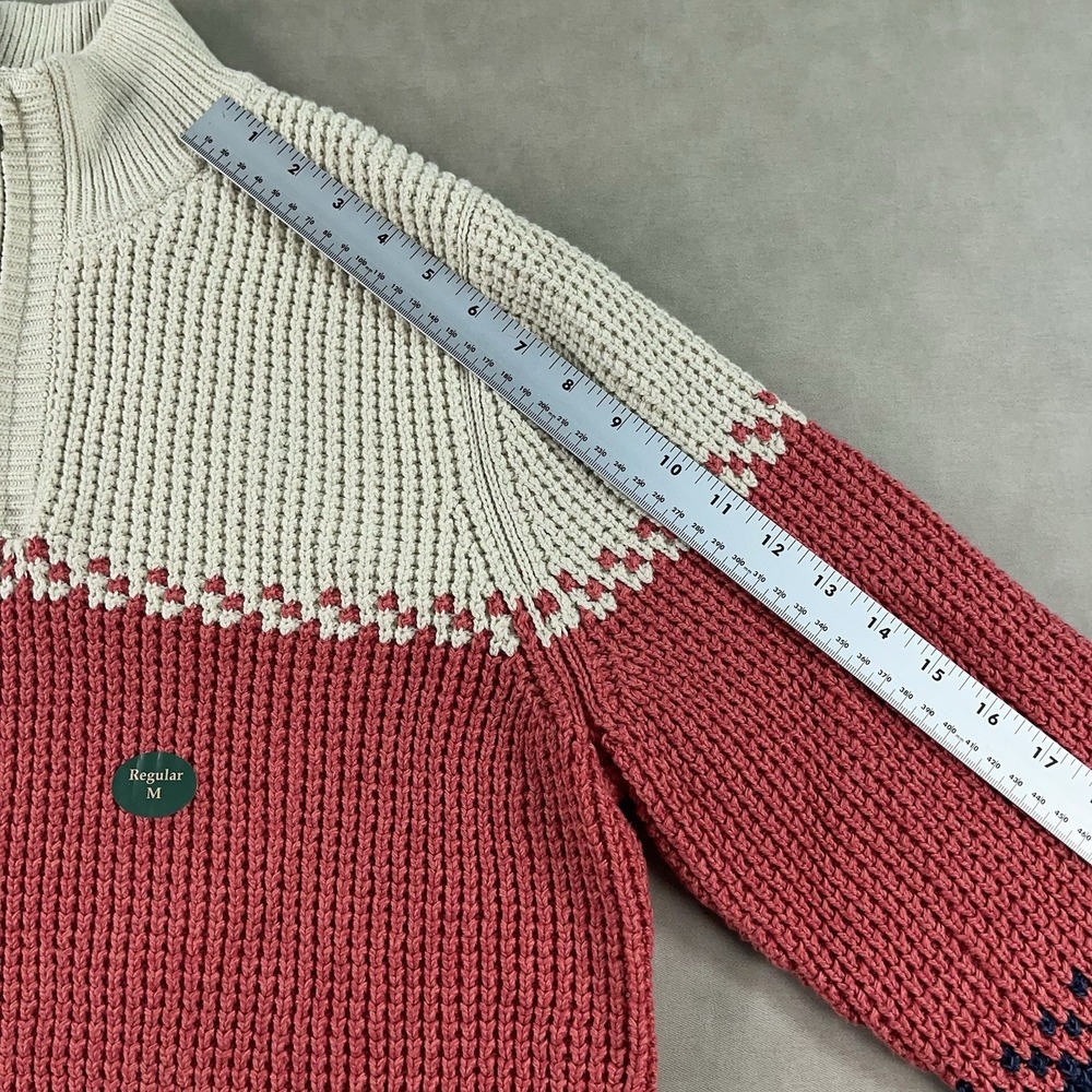 L.L. Bean Cable Knit Quarter Zip Sweater Long Sleeve Color Block Mens Medium NWT - Picture 10 of 13